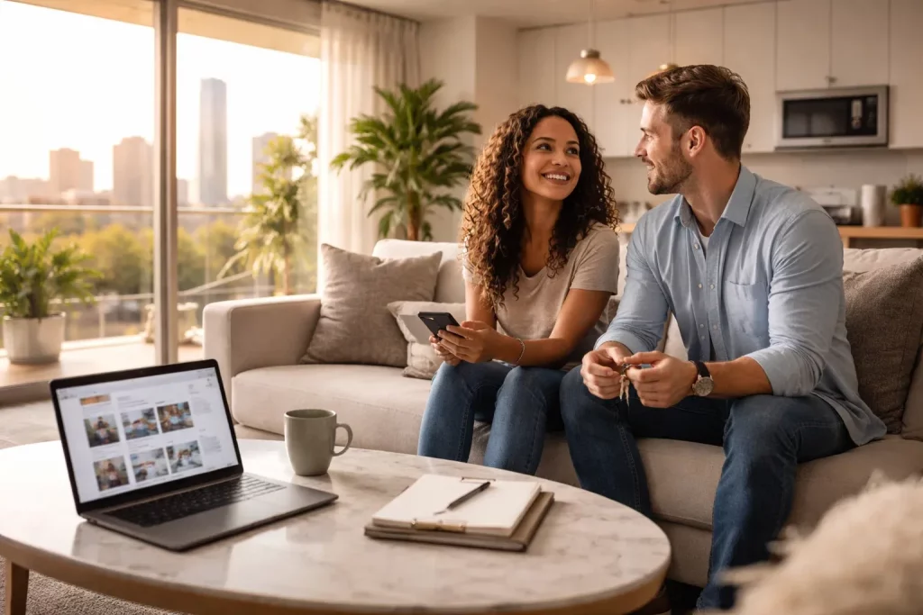 renter touring modern apartment interior in Oklahoma City