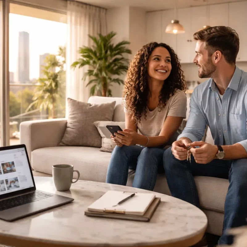 renter touring modern apartment interior in Oklahoma City