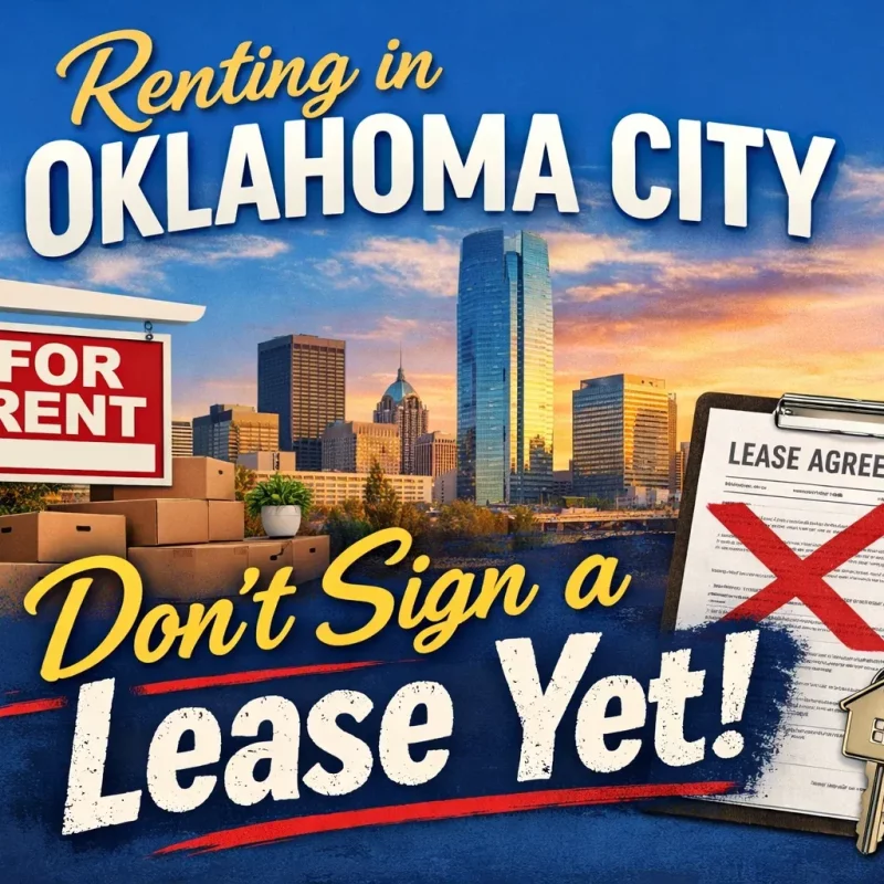 renter reviewing lease terms before signing in an Oklahoma City apartment